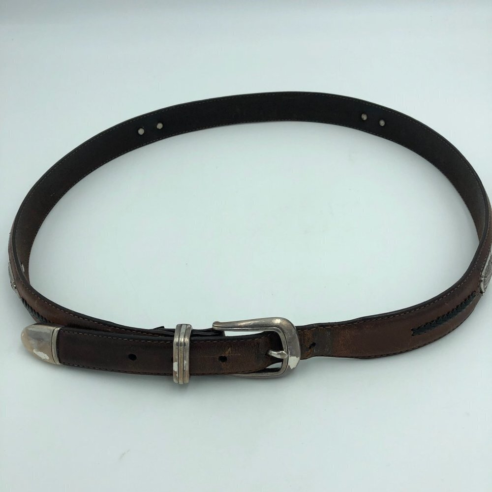 Onyx by Brighton Brown Leather Belt Golf Medallion